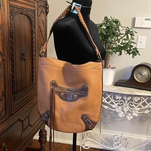 Sabina New York‎ Genuine Leather with Fringe HOBO Bag